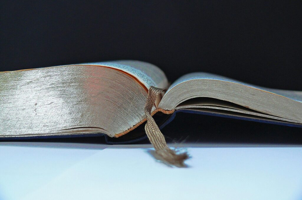 Gray Book With Gray Lace Bookmark